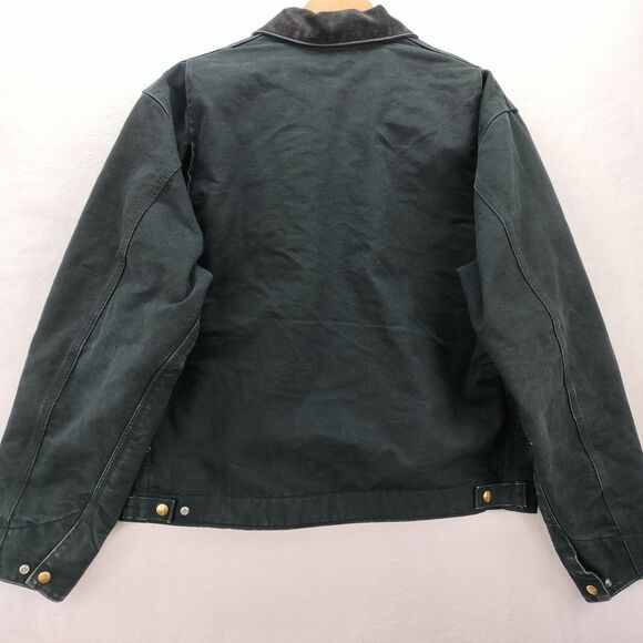 VTG Carhartt Jacket Detroit J01 Mens Size 46 XL Black Blanket Lined Chore Barn - Picture 11 of 15